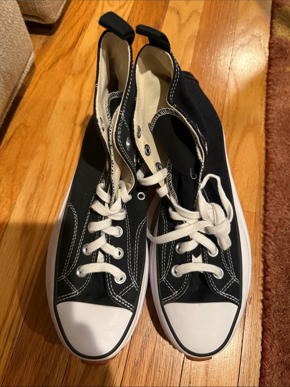 Converse Black and White High-Top Canvas Sneakers size 9.5 NWOB